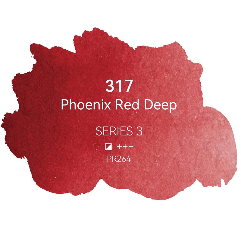 فينيكس طلاء ألوان مائية احترافي من فينيكس - نصف مقلاة بألوان مائية واحدة - فينيكس ريد ديب 317 - Image 2